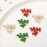 Real Copper Plated Natural Zircon Flowers Pendant Charms