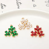 Real Copper Plated Natural Zircon Flowers Pendant Charms