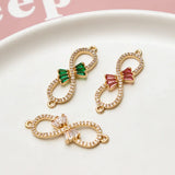 Copper Zircon Number Eight Pendant Charms DIY Jewelry Making