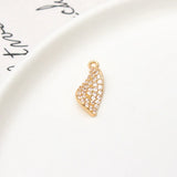 Copper Zircon Leaf Pendant Charms for Jewelry Making