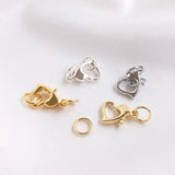 Copper Heart Lobster Clasp with Closed Loop DIY Findings