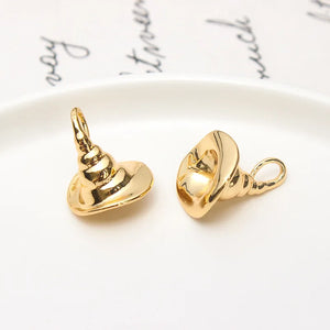 Copper Witch Magic Hat Bead Clasps Pendant Base DIY Findings Jewelry Making