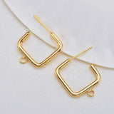 Copper Square Earring Clasps Hooks DIY Jewelry Findings