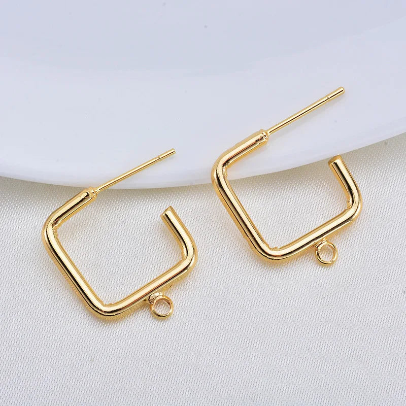 Copper Square Earring Clasps Hooks DIY Jewelry Findings