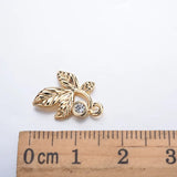 Copper Zircon Leaf Pendants Charms for DIY Jewelry Making