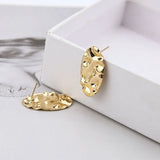 Copper Oval Wave Stud Earrings DIY Jewelry Findings