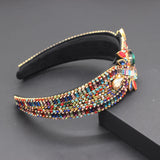 Rhinestone Flower Wide-brimmed Headband Baroque Retro Headband