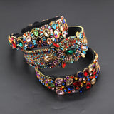 Rhinestone Flower Wide-brimmed Headband Baroque Retro Headband