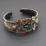 Rhinestone Flower Wide-brimmed Headband Baroque Retro Headband