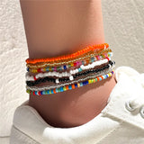Boho Rice Beads Anklet Mixed Irregular Beads Beach Foot Jewelry