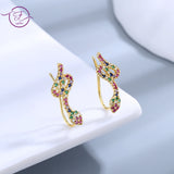 Snake Earrings 925 Silver Zircon Ear Hook Gift