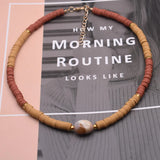 Pottery Beads Choker Necklace Baroque Pearl Beach Jewelry