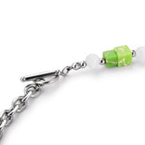 Stone Square Cat's Eye Gallstone Necklace Men's Women's Retro Chain