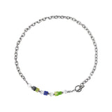 Stone Square Cat's Eye Gallstone Necklace Men's Women's Retro Chain