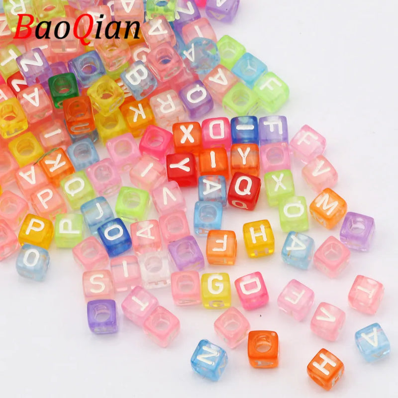 6mm Mixed Letters Spacer Beads for DIY Jewelry Making