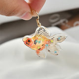 2pcs Small Goldfish Acrylic Pendant for DIY Earrings
