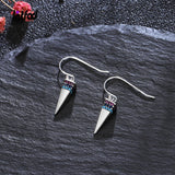 Triangle Pendant Earrings 925 Sterling Silver with Zircon