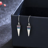 Triangle Pendant Earrings 925 Sterling Silver with Zircon