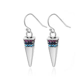 Triangle Pendant Earrings 925 Sterling Silver with Zircon