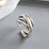 Vintage Layered Open Rings Chains Finger Rings for Men Women
