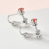 Zircon Screw Ear Clip 18k Copper Plated Earrings DIY