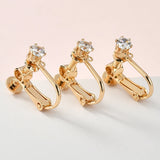 Zircon Screw Ear Clip 18k Copper Plated Earrings DIY