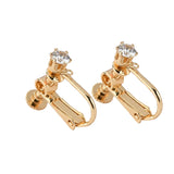 Zircon Screw Ear Clip 18k Copper Plated Earrings DIY
