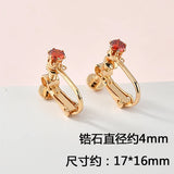 Zircon Screw Ear Clip 18k Copper Plated Earrings DIY