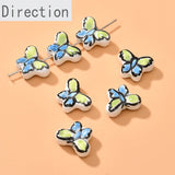Butterfly Hand-Painted Ceramic Loose Beads DIY Jewelry Pendant