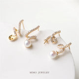 Zircon Pearl Ear Stud DIY Accessory