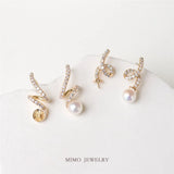 Zircon & Pearl Ear Stud DIY Accessory