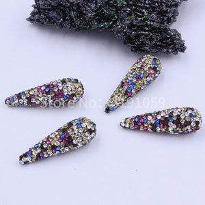 10-Pack 100% Handmade Flash Crystal Equine Eye Shaped Beads