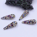 10-Pack 100% Handmade Flash Crystal Equine Eye Shaped Beads