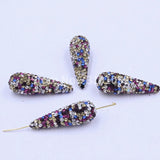 10-Pack 100% Handmade Flash Crystal Equine Eye Shaped Beads