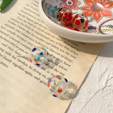 Hand Painted Wave Line Wind Bell Santa Claus Tree Glass Bubble DIY Hand Jewelry