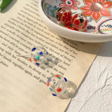 Hand Painted Wave Line Wind Bell Santa Claus Tree Glass Bubble DIY Hand Jewelry