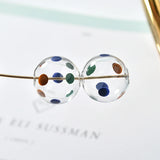 Hand-Painted Wave Point Abstract Gourd Glass Bubble DIY Earrings
