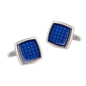 Silver Plated Lattice Cufflinks for Formal Shirts
