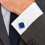 Silver Plated Lattice Cufflinks for Formal Shirts