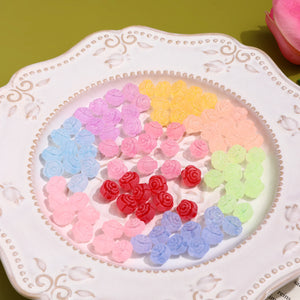 Matte Rose Flower Beaded DIY Jewelry Earrings Bracelet Accessories