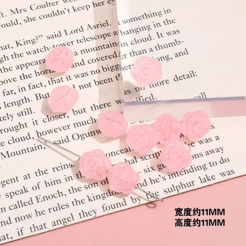 Matte Rose Flower Beaded DIY Jewelry Earrings Bracelet Accessories
