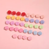 Matte Rose Flower Beaded DIY Jewelry Earrings Bracelet Accessories
