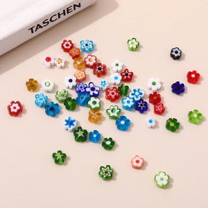 Mini Flower Glass Beads for DIY Jewelry Making