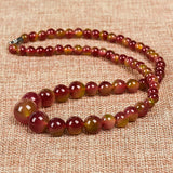 Chalcedony 10mm Bead Necklace - Noble Women's Hand-Tied Necklace