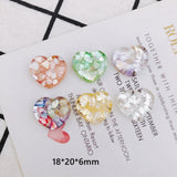 Natural Shell Heart Resin Patch DIY Earrings Hairpin Jewelry 4pcs