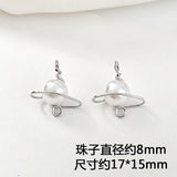 Copper-Plated Winding Pearl Planet Pendant DIY Jewelry Set