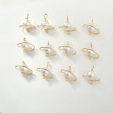 Copper-Plated Winding Pearl Planet Pendant DIY Jewelry Set