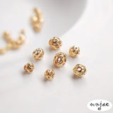 Color-preserving 14K bag beads hollow loose net round beads diy bracelet jewelry
