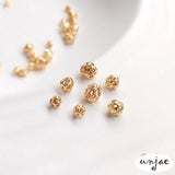 Color-preserving 14K bag beads hollow loose net round beads diy bracelet jewelry