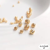 Color-preserving 14K bag beads hollow loose net round beads diy bracelet jewelry
